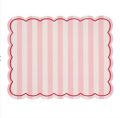 Set de table rectangle Roméo rayure rose 35x48cm