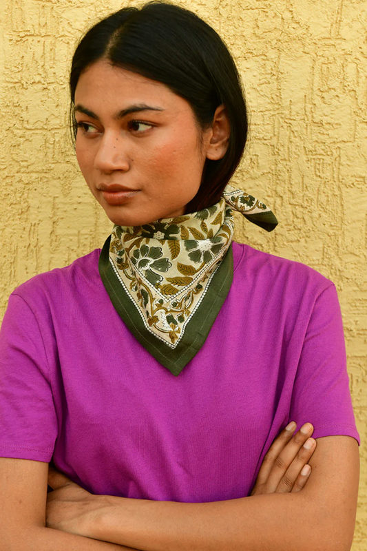 Petit foulard N°115 Vert - Byzantine