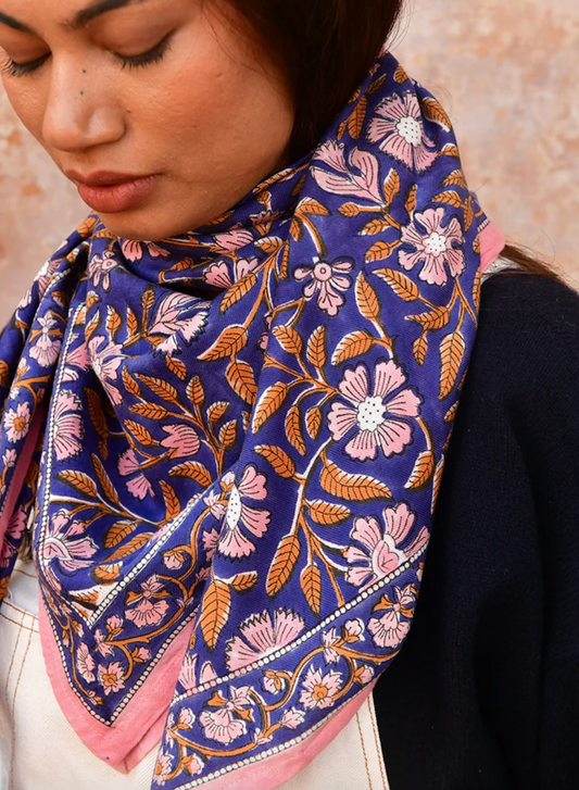 Grand foulard N°115 Cobalt - Byzantine