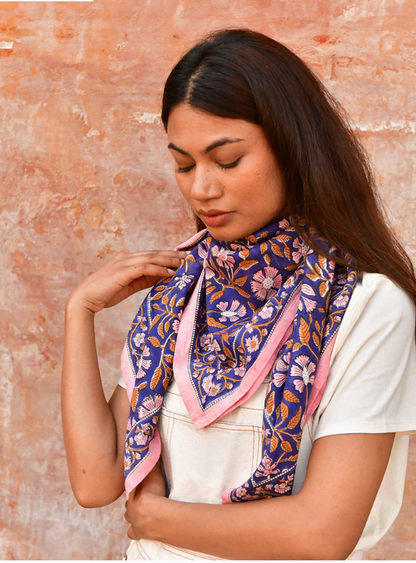 Grand foulard N°115 Cobalt - Byzantine
