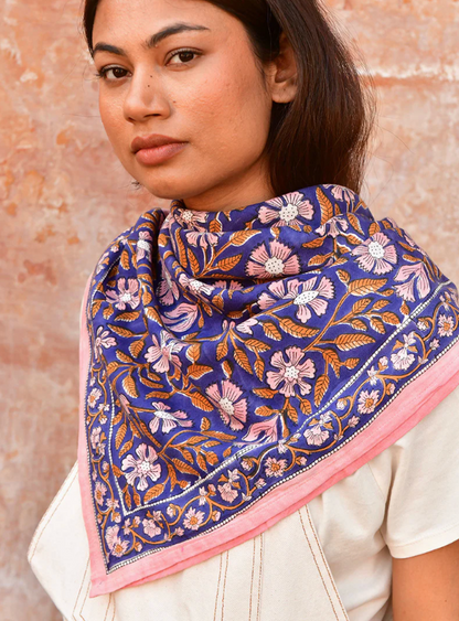 Grand foulard N°115 Cobalt - Byzantine