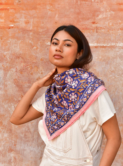 Grand foulard N°115 Cobalt - Byzantine