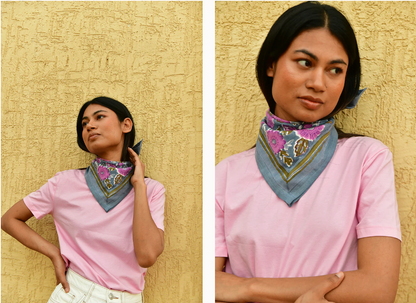 Petit foulard ANI Bleu horizon - Byzantine