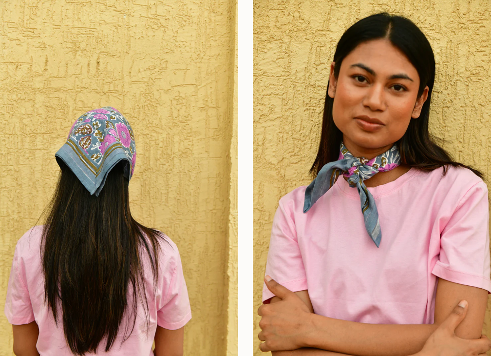 Petit foulard ANI Bleu horizon - Byzantine