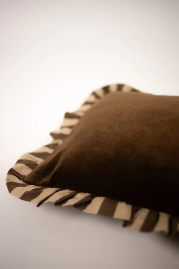 Housse de coussin Elina marron 30×50cm