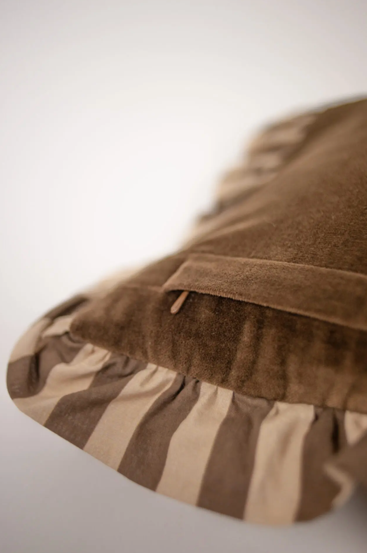 Housse de coussin Elina marron 30×50cm