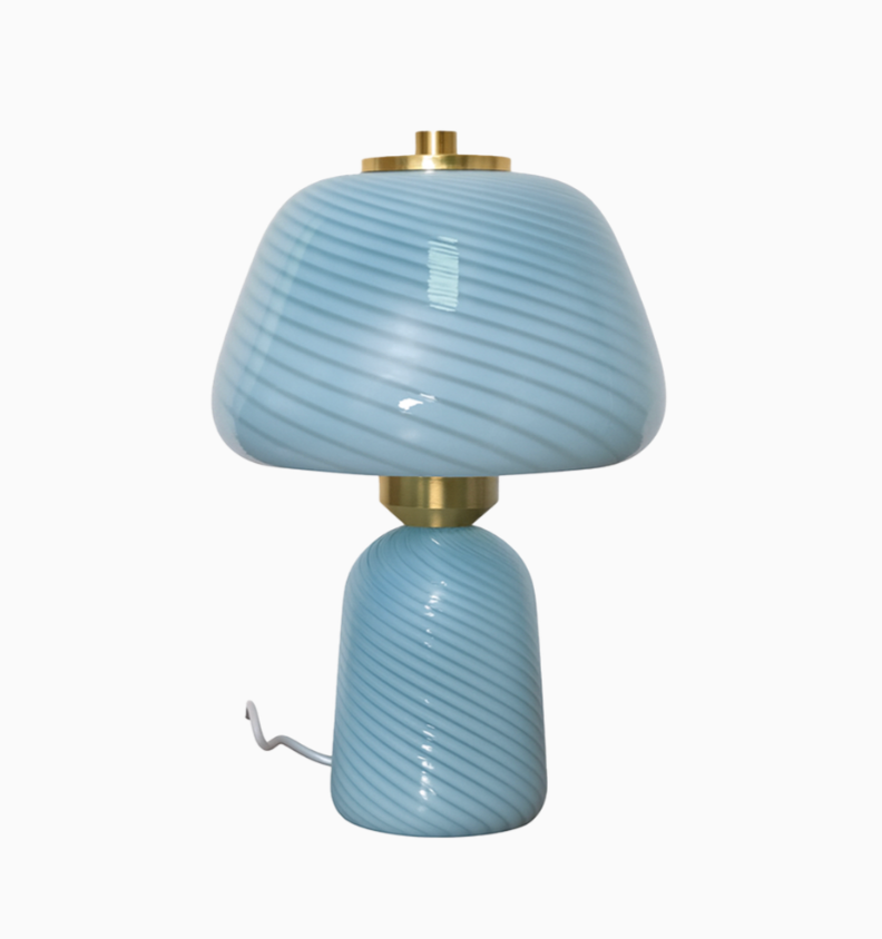 Lampe Appolon bleu D18 H27cm