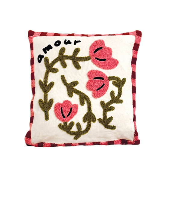 Coussin Influence coquelicot rose 40x40cm