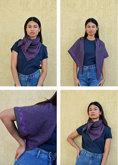 Grand foulard MERCURE Grisaille - Byzantine