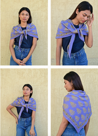 Grand foulard Galatie Bleu Horizon - Byzantine