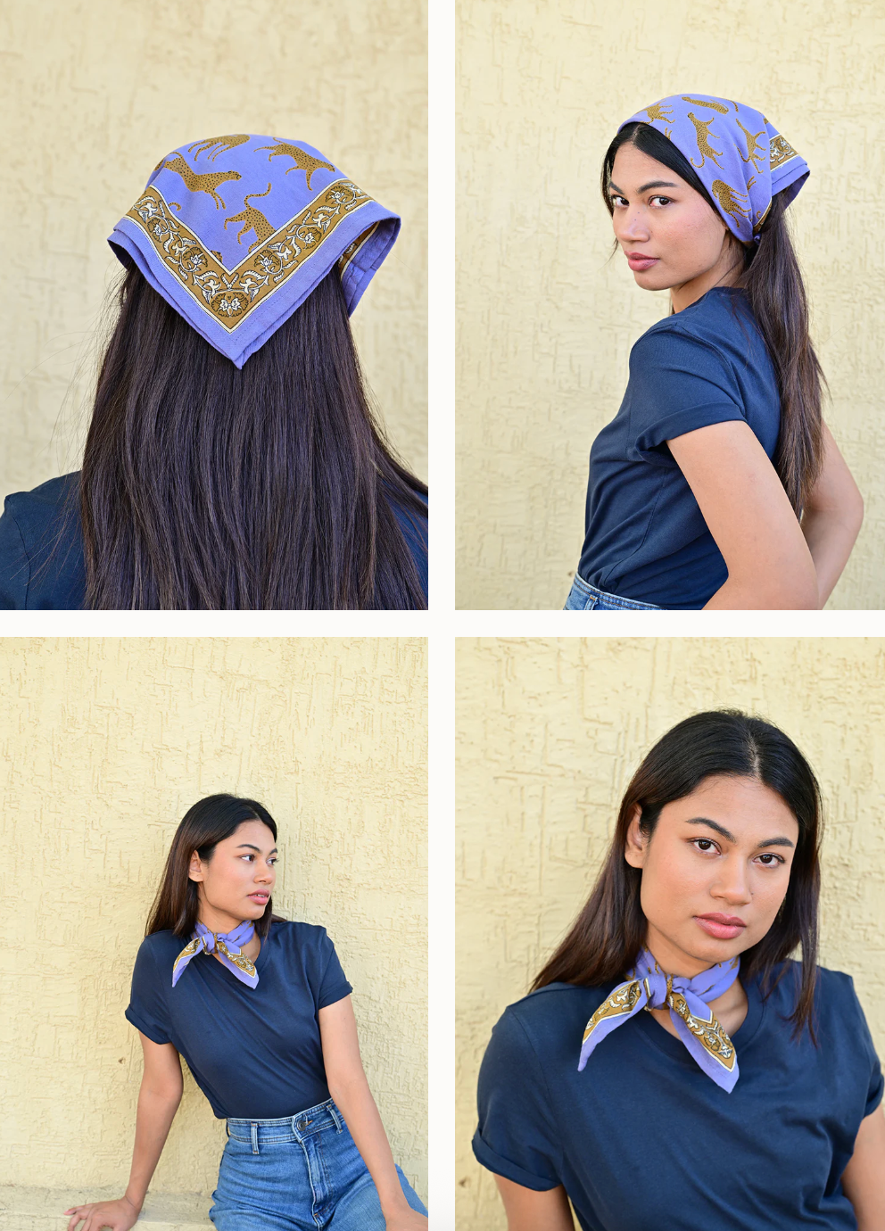 Petit foulard Fauve Bleu Horizon - Byzantine