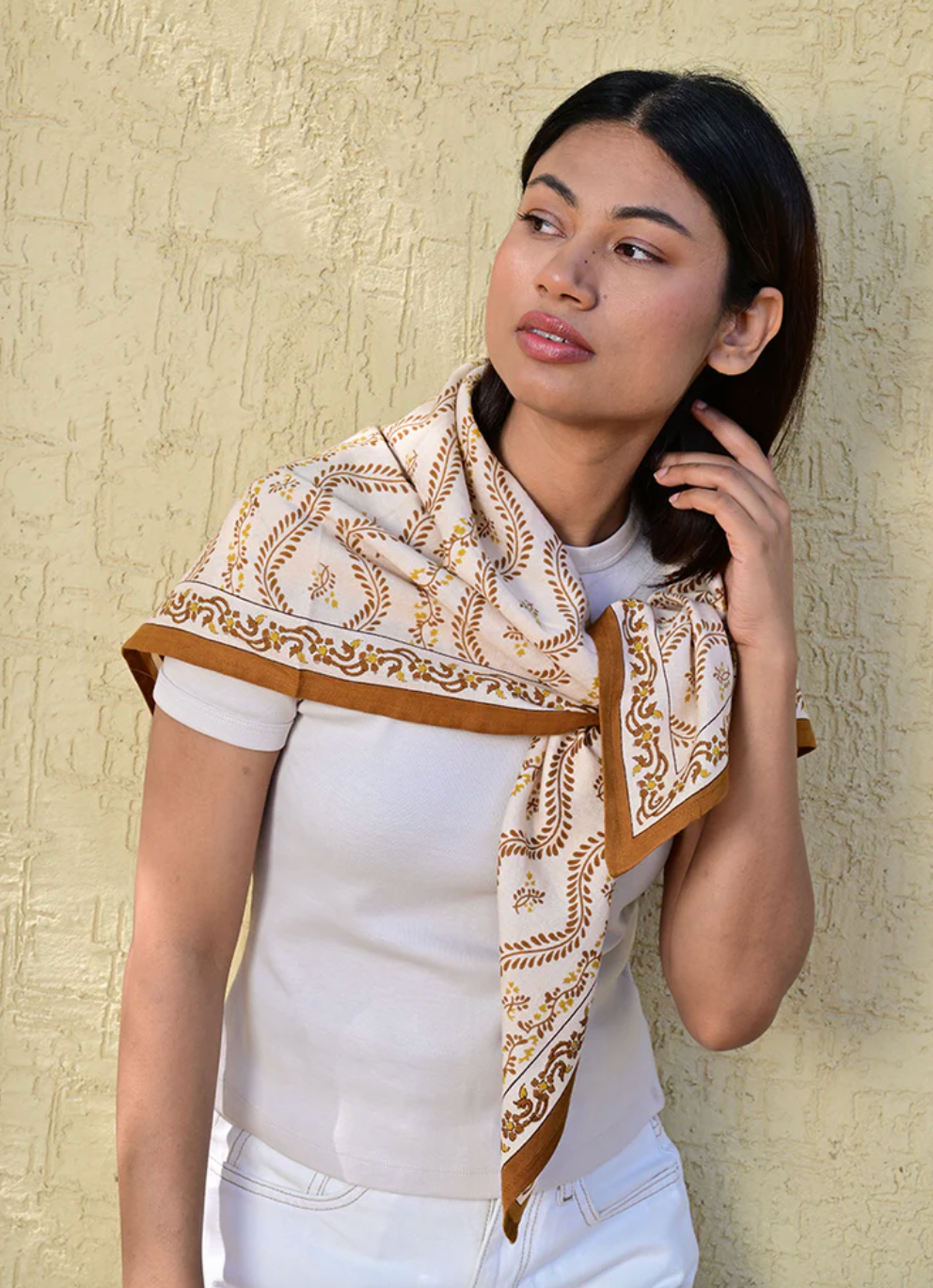 Grand foulard Antoinette Beige - Byzantine