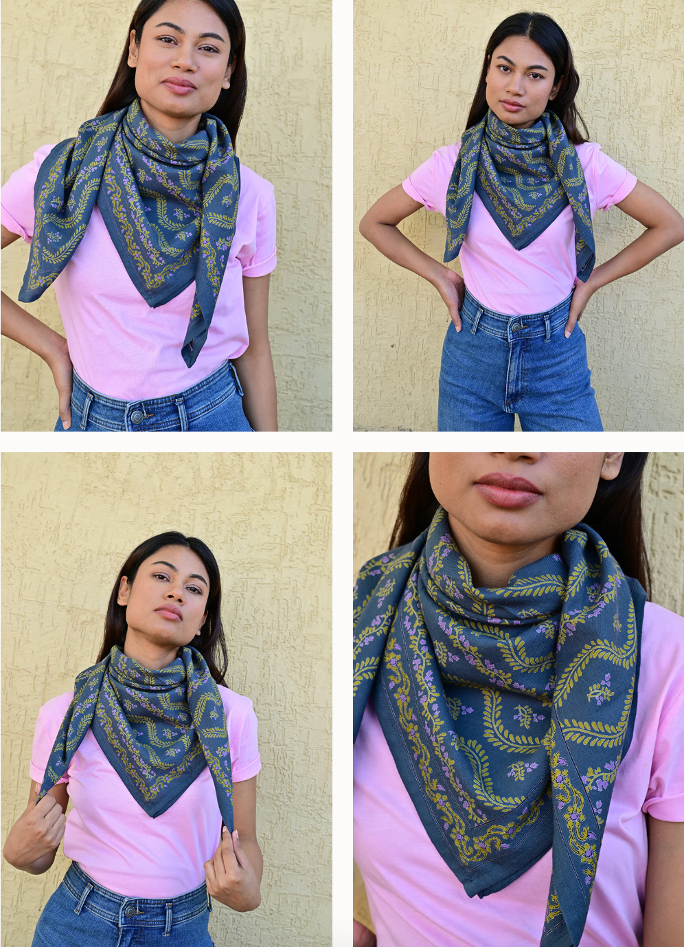 Grand foulard Antoinette Bleu Marine - Byzantine