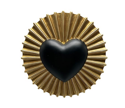 DECO MURALE COEUR NOIR SOLEIL 15,5CM