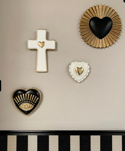 DECO MURALE COEUR NOIR SOLEIL 15,5CM