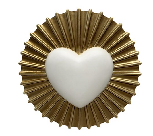 DECO MURALE COEUR BLANC SOLEIL 15,5CM