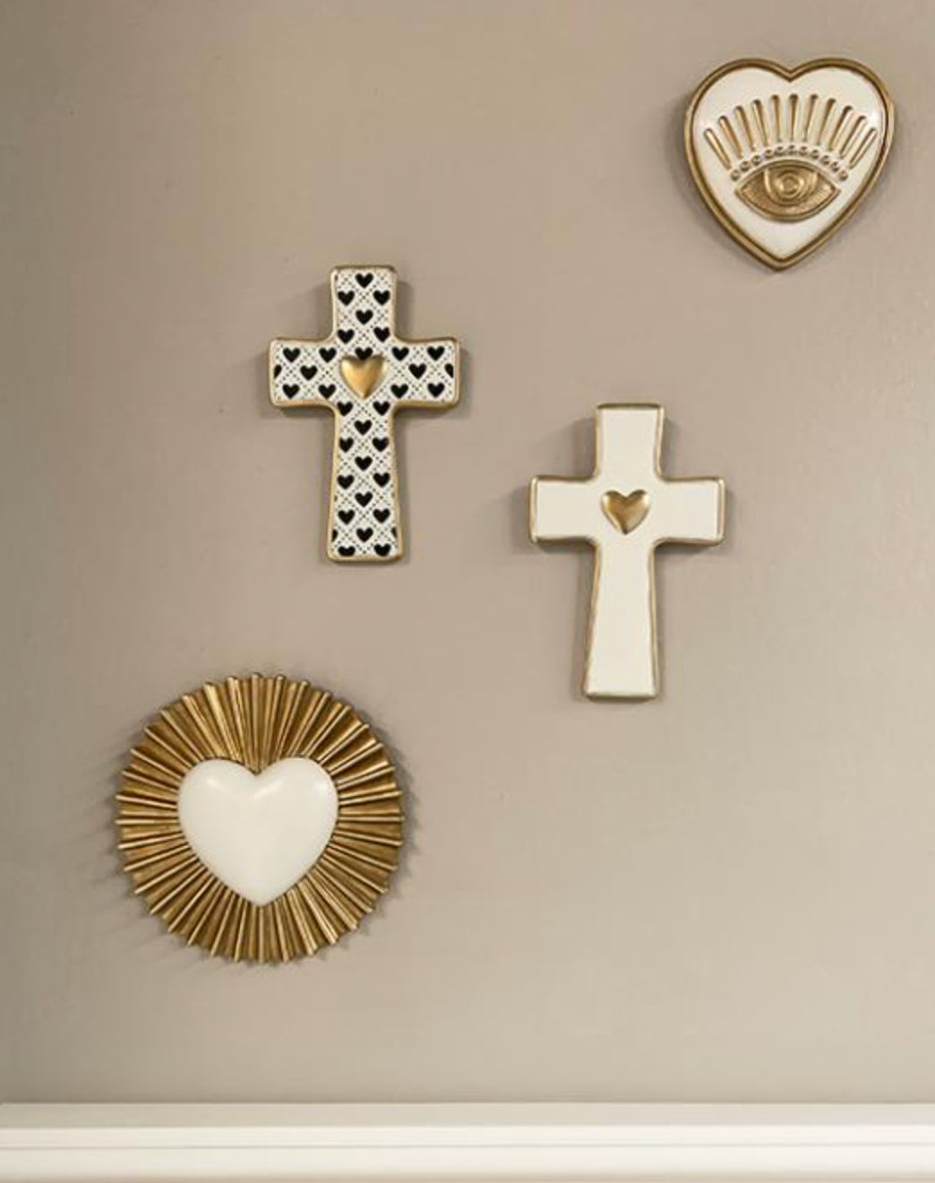 DECO MURALE COEUR BLANC SOLEIL 15,5CM