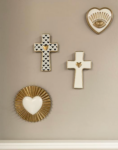 DECO MURALE COEUR BLANC SOLEIL 15,5CM