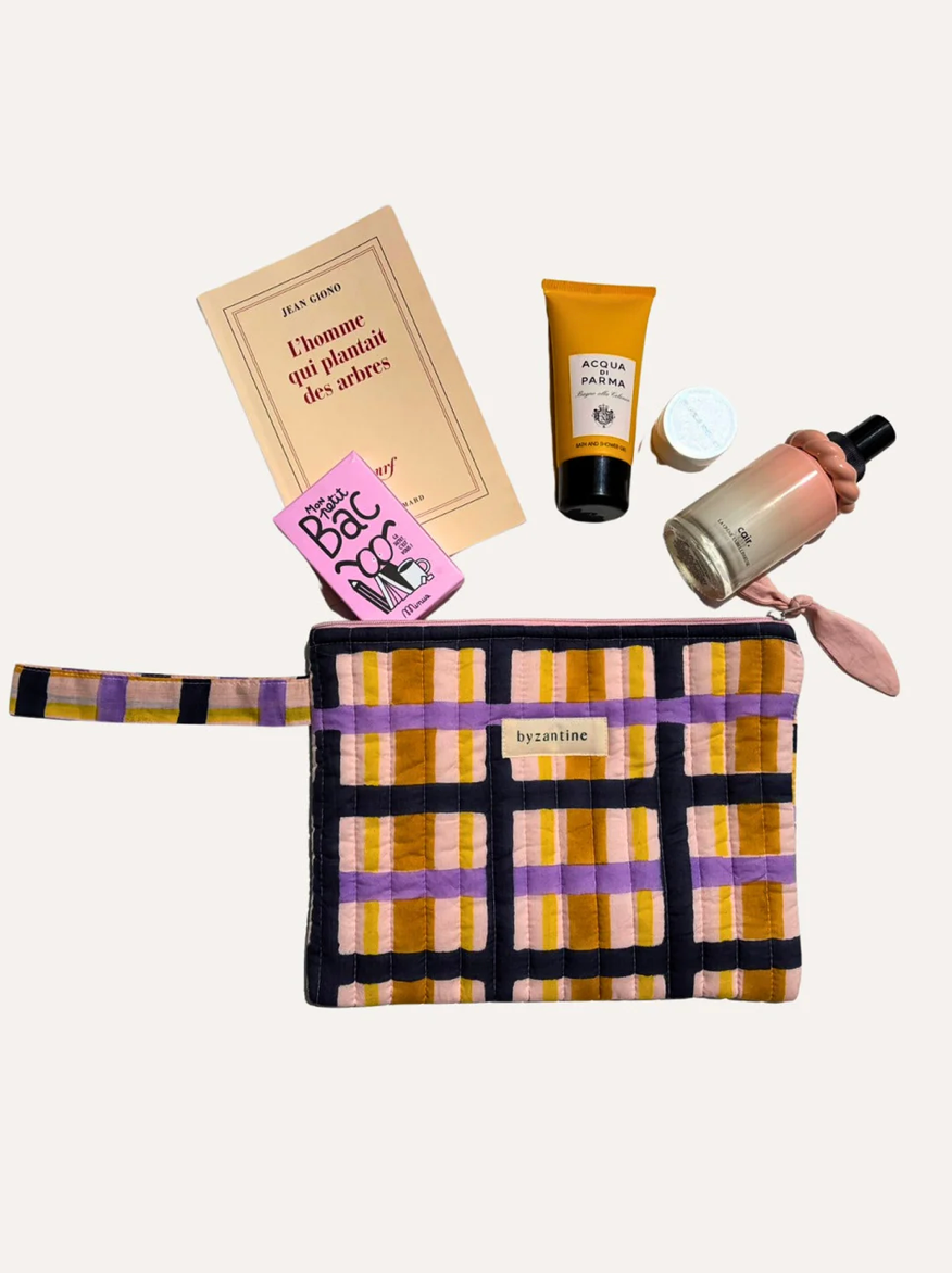 POCHETTE PLATE / TABLETTE - CHECKS N°2 27 cm x 20 cm
