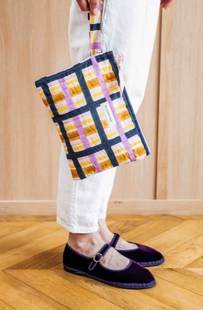 POCHETTE PLATE / TABLETTE - CHECKS N°2 27 cm x 20 cm