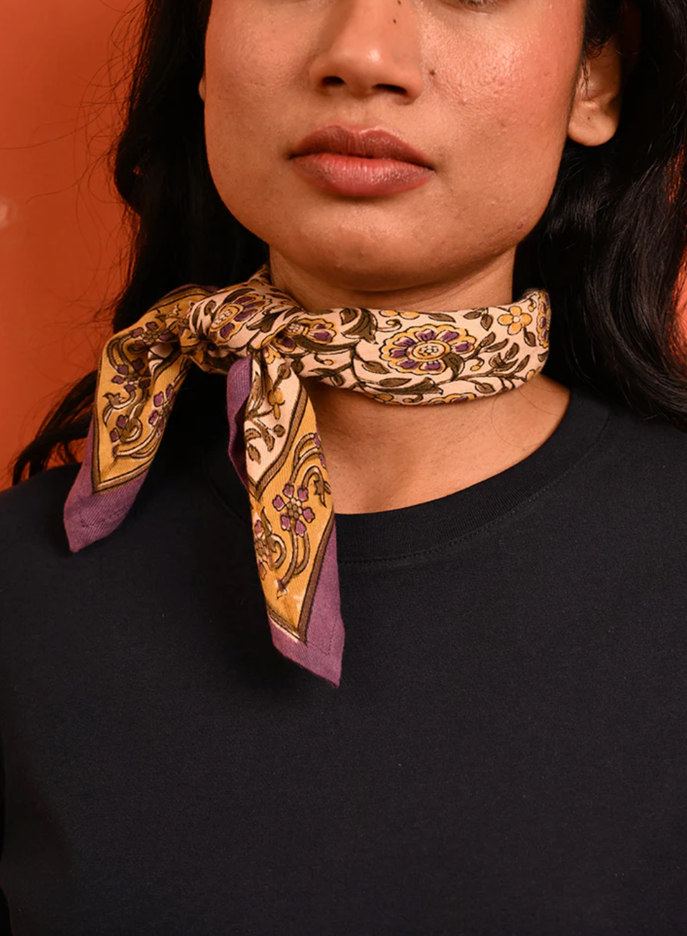 Petit foulard BOUGAINVILLIERS Soleil - Byzantine