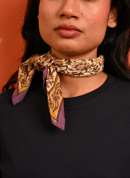 Petit foulard BOUGAINVILLIERS Soleil - Byzantine