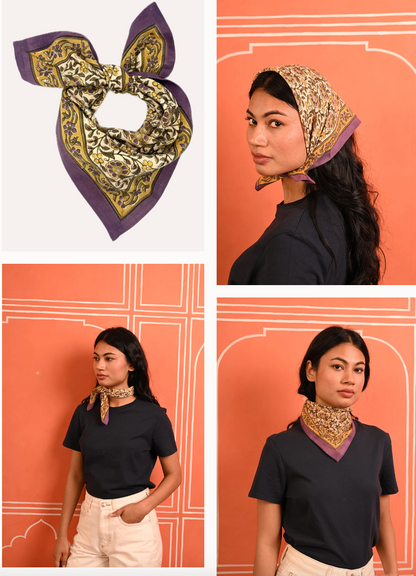 Petit foulard BOUGAINVILLIERS Soleil - Byzantine