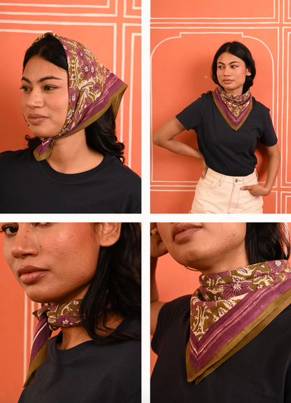 Petit foulard HÉLIOS Kaki  - Byzantine
