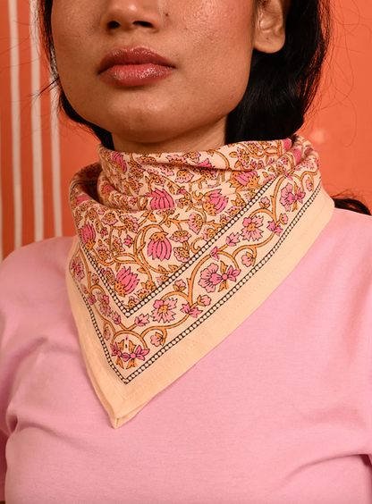 Petit foulard TULIPA Rose  - Byzantine