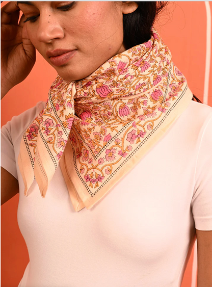 Grand foulard TULIPA Rose  - Byzantine