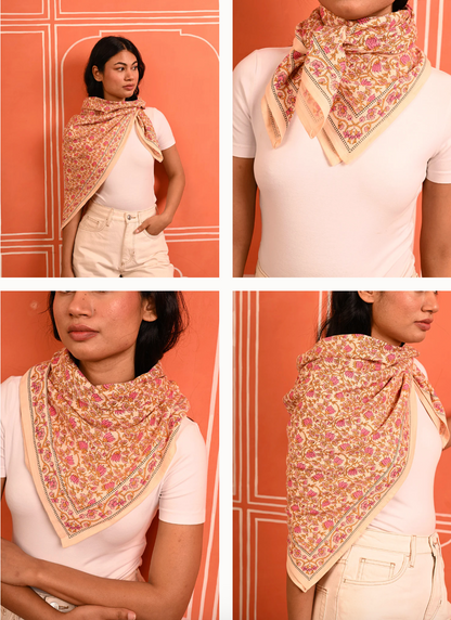 Grand foulard TULIPA Rose  - Byzantine