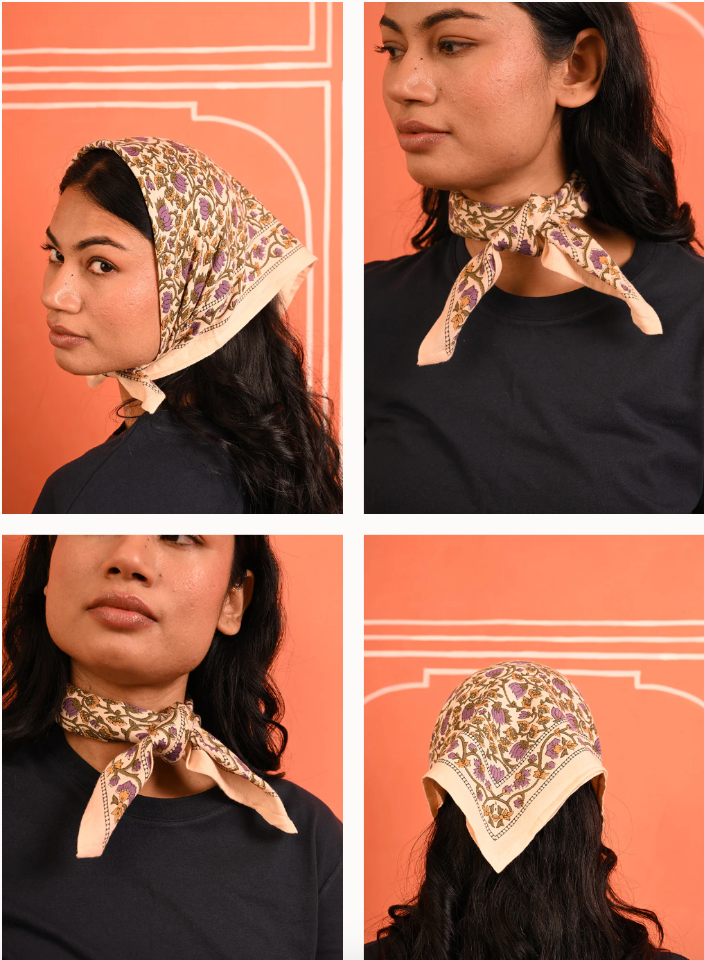 Petit foulard TULIPA Bleu  - Byzantine