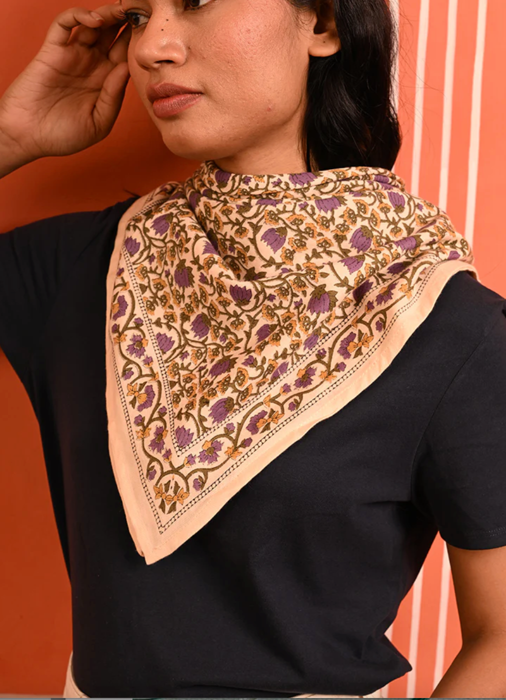 Grand foulard TULIPA Bleu  - Byzantine