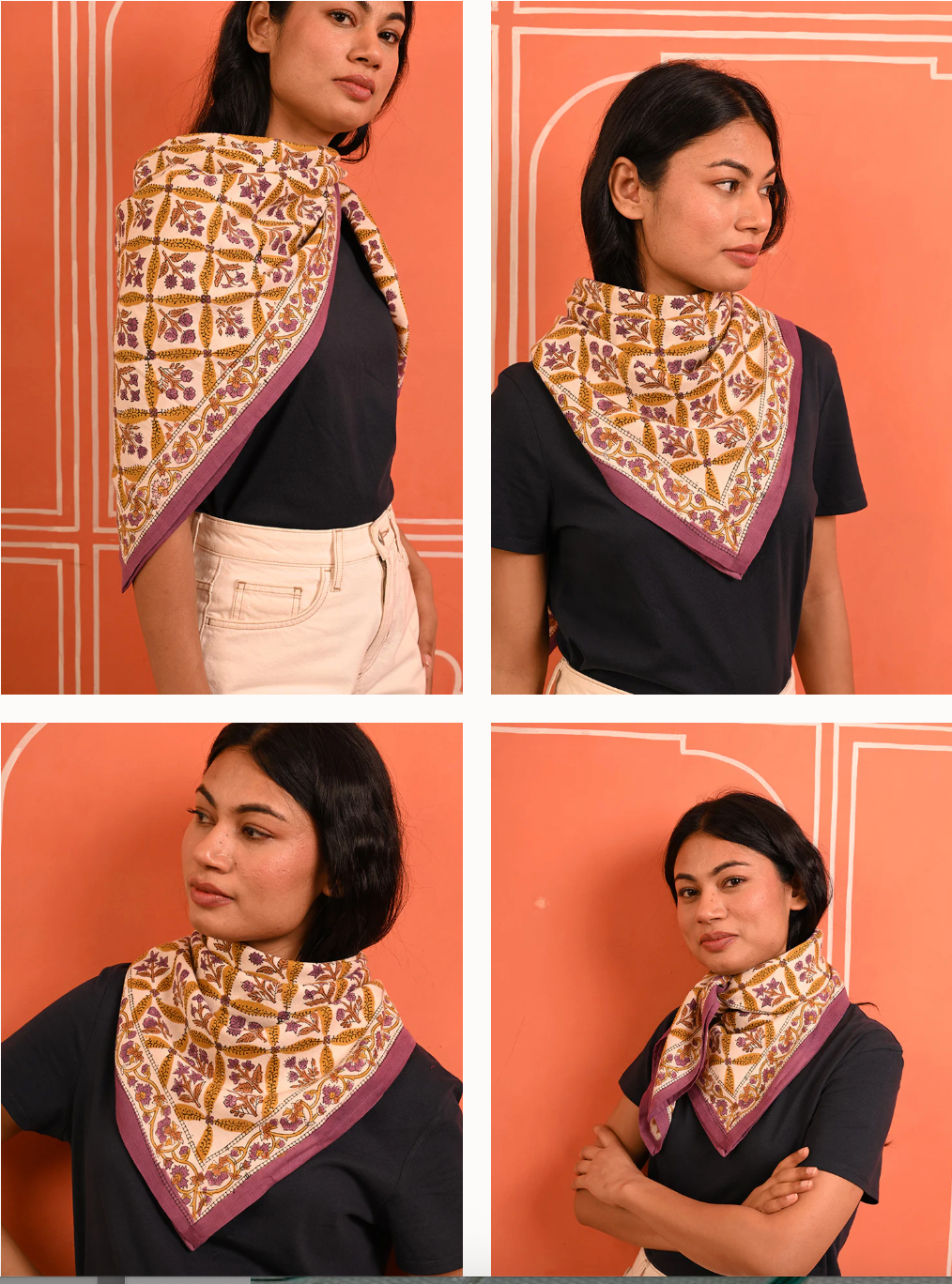 Grand foulard ZÉNON Moutarde  - Byzantine