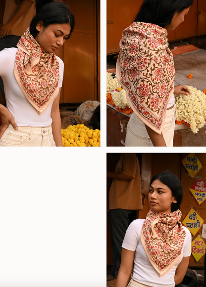 Grand foulard ALEXANDRIE Flame  - Byzantine