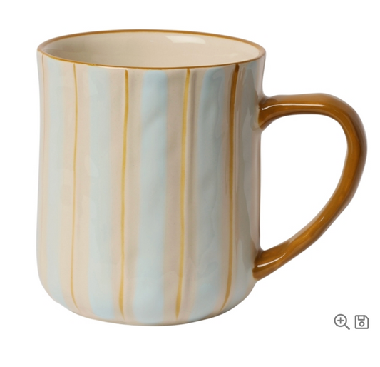 Mug - light blue/yellow, 9,5xø9,1 cm