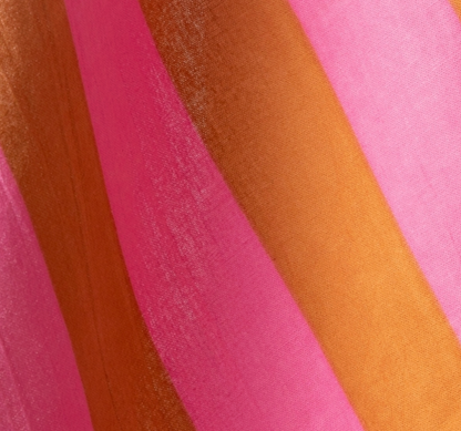 Torchon à froufrous - Rose et Marron rayé