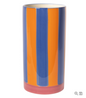 Vase rayé, Bleu/Orange/Rose, 20xø10 cm