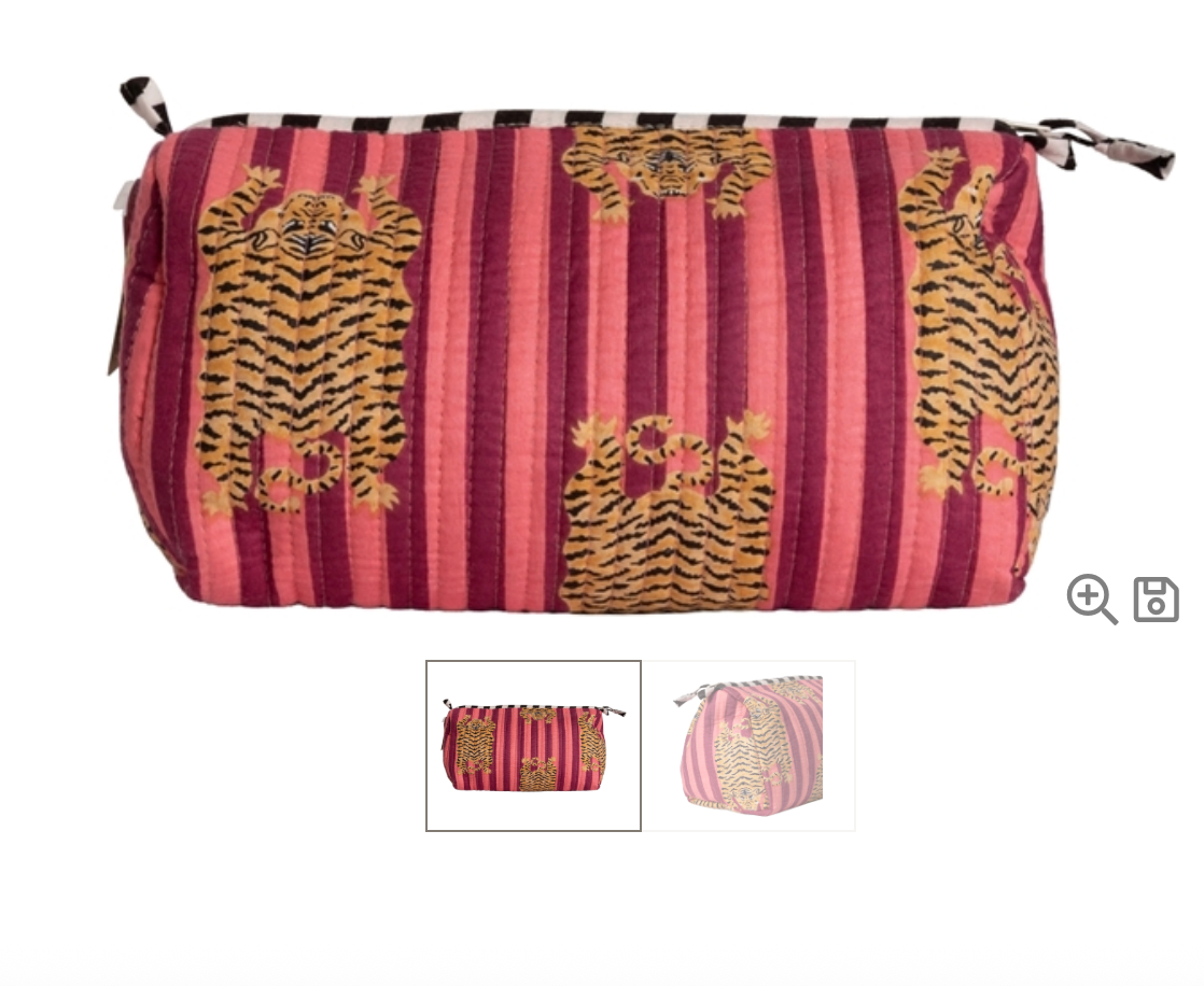Trousse à maquillage - de toilette - Tigres - 12x20 cm