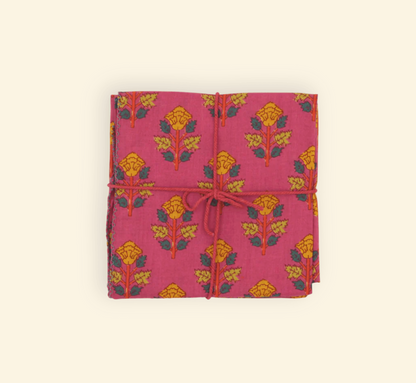 Serviettes de table x4 -Belladone Carmine