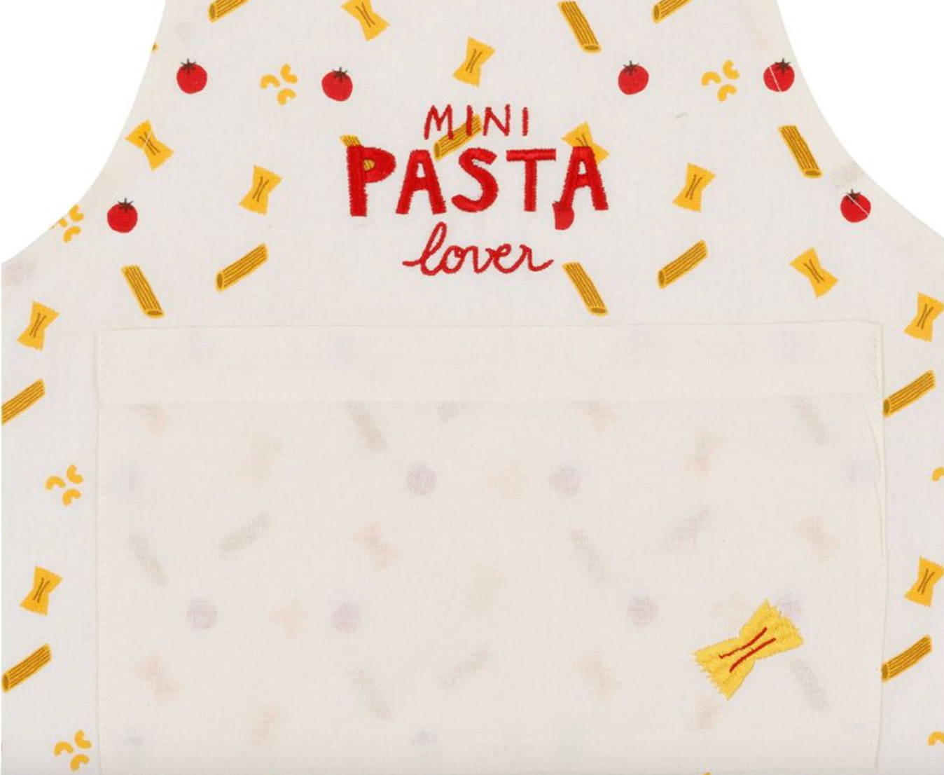 TABLIER ENFANT BRODE KITCHFUN ECRU+ROUGE+JAUNE