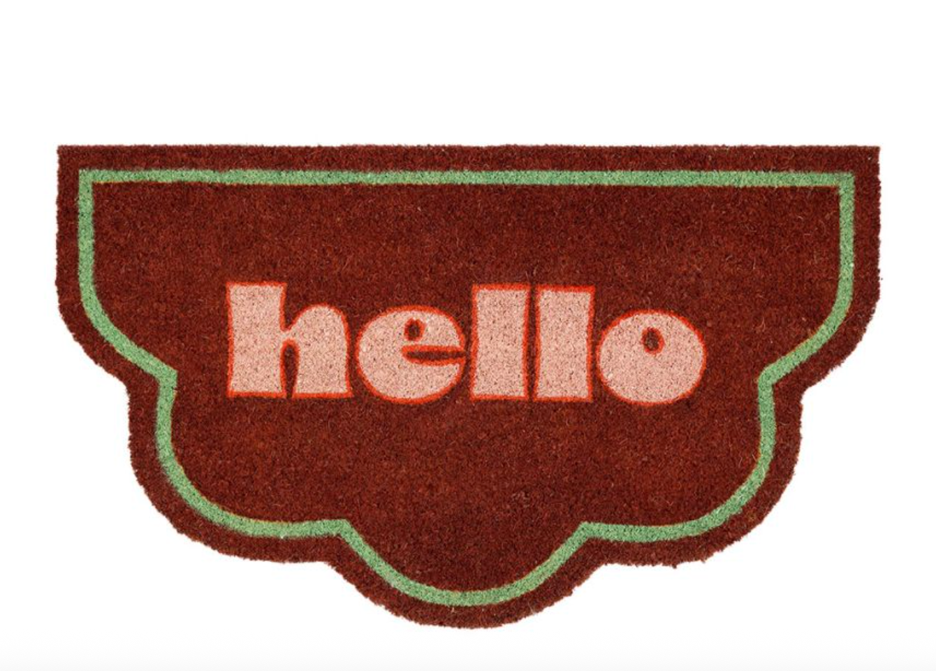 PAILLASSON HELLO BORDEAUX+ROSE 73X43CM