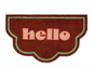 PAILLASSON HELLO BORDEAUX+ROSE 73X43CM