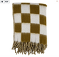 PLAID KAROZ KAKI+BLANC 170X130CM
