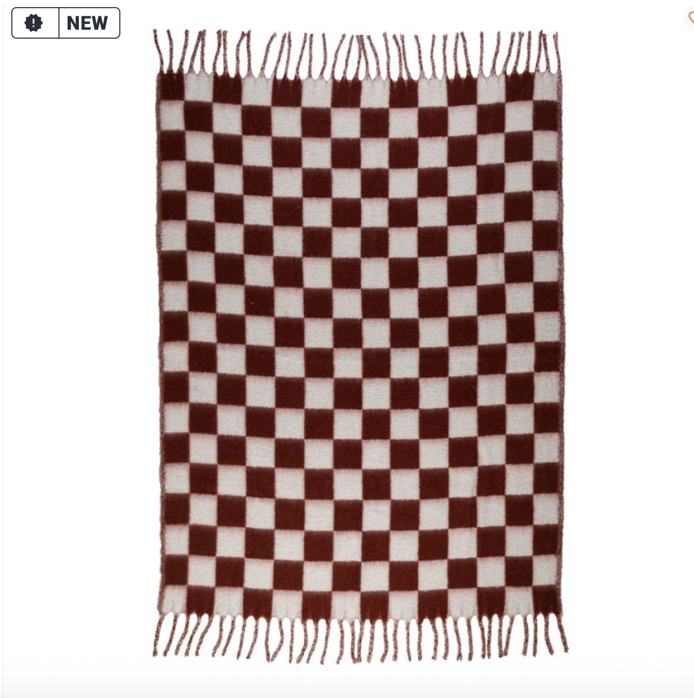 PLAID KAROZ BORDEAUX+BLANC 170X130CM (Copie)