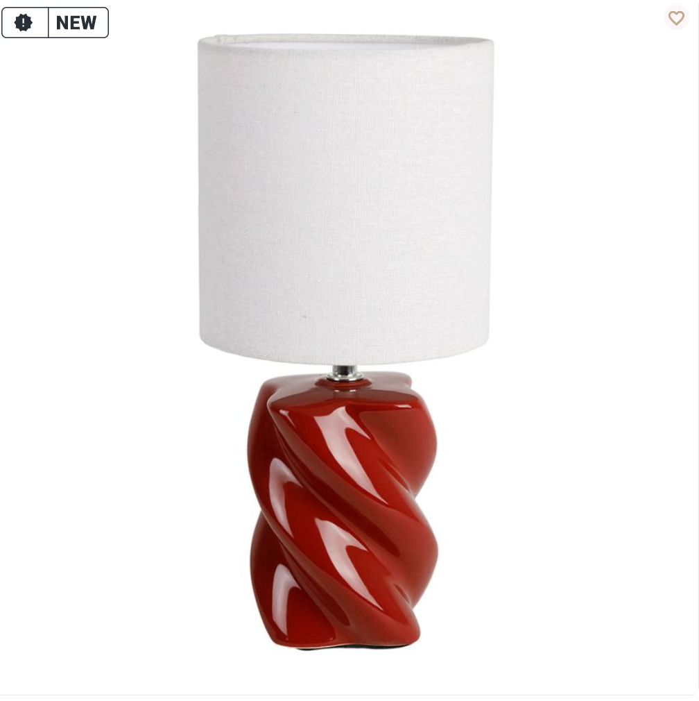 LAMPE NIRA TERRACOTTA+BLANC D15.5X31.5CM