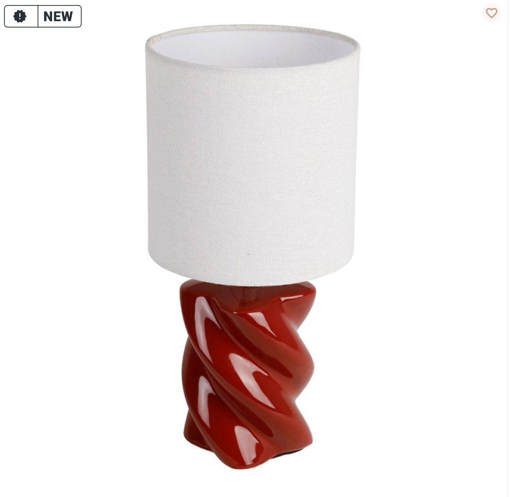 LAMPE NIRA TERRACOTTA+BLANC D15.5X31.5CM