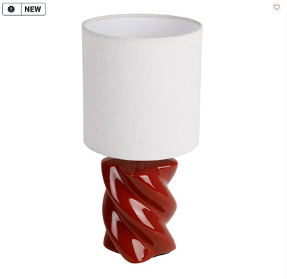 LAMPE NIRA TERRACOTTA+BLANC D15.5X31.5CM