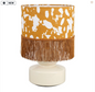 LAMPE BOHOHOTEL ECRU+MOUTARDE D16XH37CM