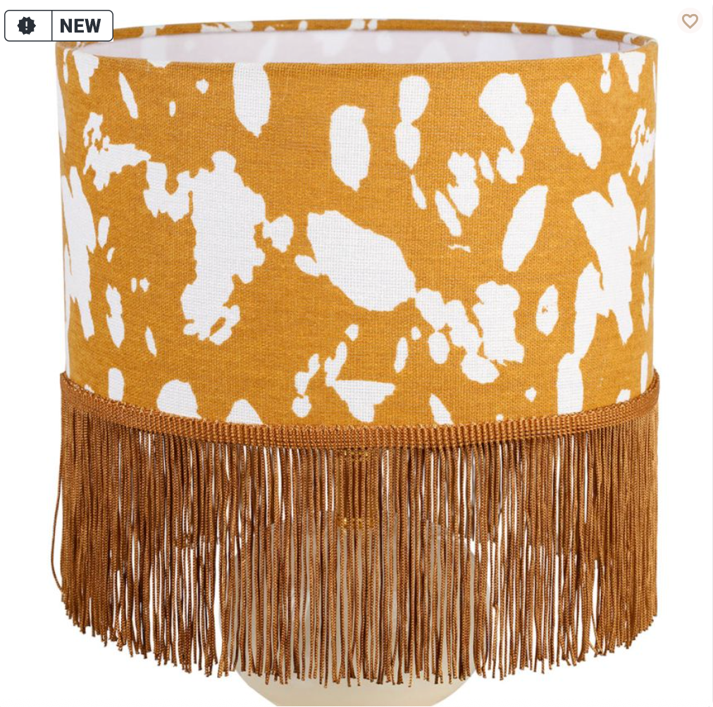 LAMPE BOHOHOTEL ECRU+MOUTARDE D16XH37CM